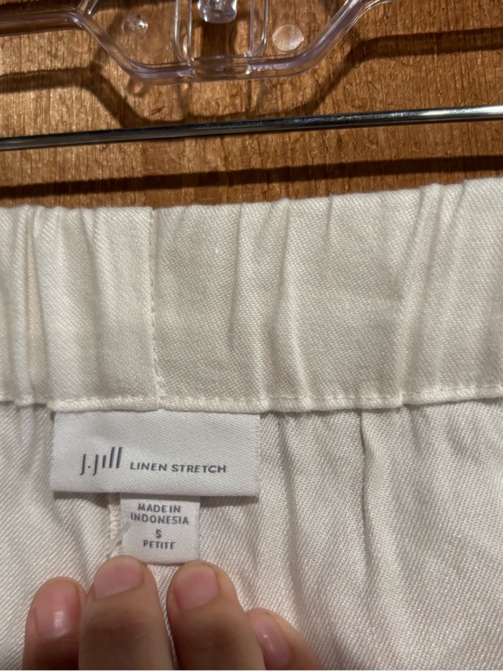 NWT J. Jill White Linen Stretch Ankle Pants Button Cuff Tuxedo Small SP - Picture 3 of 6